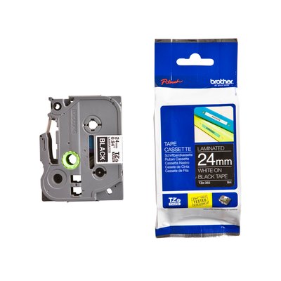 Labeltape Brother P-touch TZe-355 standaard 24mm wit op zwart