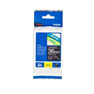 Ruban de lettrage Brother P-Touch TZe-365 standard 36mm blanc sur noir