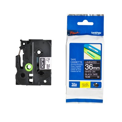 Ruban de lettrage Brother P-Touch TZe-365 standard 36mm blanc sur noir