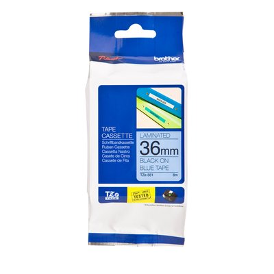 Ruban de lettrage Brother P-Touch TZe-651 standard 36mm noir sur bleu