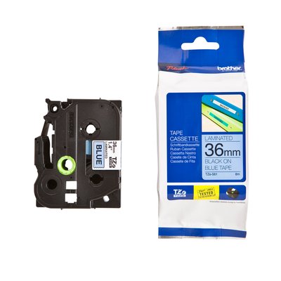 Ruban de lettrage Brother P-Touch TZe-651 standard 36mm noir sur bleu