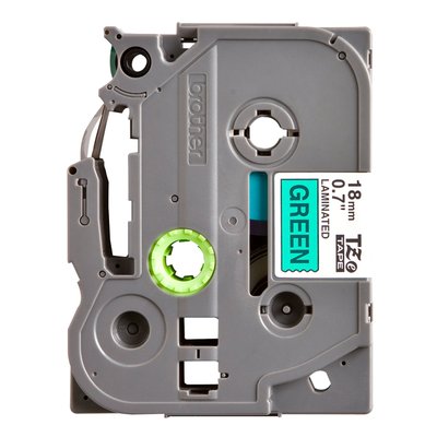 Ruban de lettrage Brother P-Touch TZe-741 standard 18mm noir sur vert