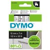 Labeltape Dymo LabelManager D1 polyester 12mm zwart op transparant foto