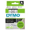 Labeltape Dymo LabelManager D1 polyester 12mmx7m zwart op wit foto