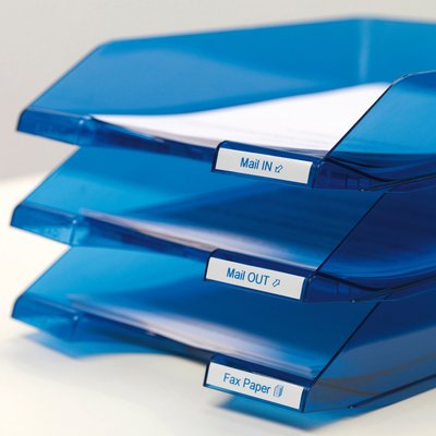 Labeltape Dymo LabelManager D1 polyester 12mm blauw op wit