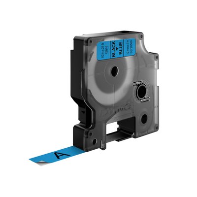 Ruban Dymo LabelManager D1 polyester 12mmx7m noir sur bleu