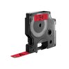 Labeltape Dymo LabelManager D1 polyester 12mm zwart op rood foto