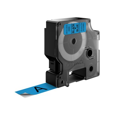 Labeltape Dymo LabelManager D1 polyester 19mm zwart op blauw