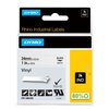 Labeltape Dymo Rhino industrieel vinyl 24mm zwart op wit foto