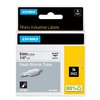 Ruban Dymo Rhino Industriel rétractable 6mmx1,5m noir sur blanc Photo