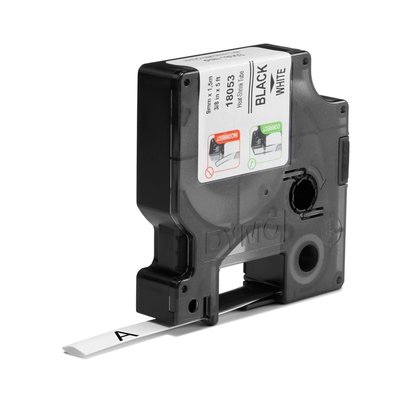 Ruban Dymo Rhino Industriel rétractable 9mmx1,5m noir sur blanc