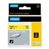Ruban Dymo Rhino Industriel rétractable 9mmx1,5m noir sur jaune Photo