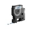 Labeltape Dymo LabelManager D1 polyester 9mm zwart op transparant foto
