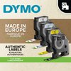 Labeltape Dymo LabelManager D1 polyester 9mm zwart op transparant foto