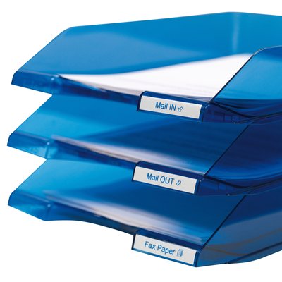 Ruban Dymo Labelmanager D1 polyester 9mmx7m bleu sur blanc