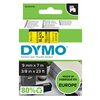 Labeltape Dymo LabelManager D1 polyester 9mm zwart op geel foto