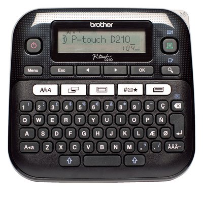 Labelprinter Brother P-touch TZe PT-D210 desktop qwerty 12mm zwart in koffer