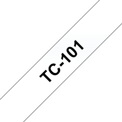 Ruban de lettrage Brother P-Touch TC-101 standard 12mm noir sur transparent