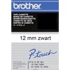 Ruban de lettrage Brother P-Touch TC-201 standard 12mm noir sur blanc Photo
