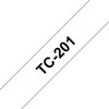 Ruban de lettrage Brother P-Touch TC-201 standard 12mm noir sur blanc Photo
