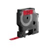 Labeltape Dymo LabelManager D1 polyester 9mm zwart op rood foto