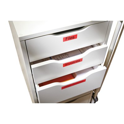 Labeltape Dymo LabelManager D1 polyester 9mm zwart op rood