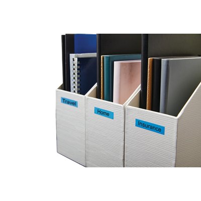 Labeltape Dymo LabelManager D1 polyester 9mm zwart op blauw
