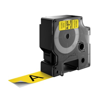Labeltape Dymo LabelManager D1 polyester 24mm zwart op geel