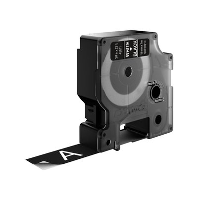 Labeltape Dymo LabelManager D1 polyester 19mm wit op zwart