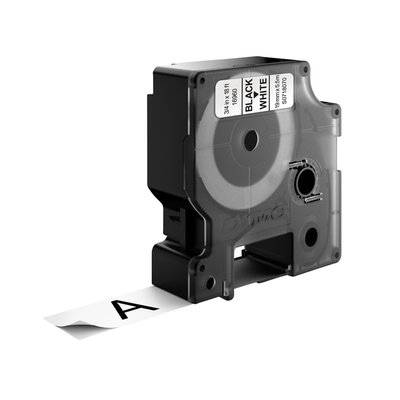 Labeltape Dymo LabelManager D1 polyester 19mmx5,5m zwart op wit