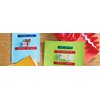 Reliëftape Dymo embossing vinyl 9mm wit op rood foto