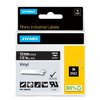 Ruban Dymo Rhino Industriel vinyle 12mmx5,5m blanc sur noir Photo