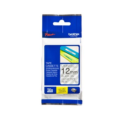 Ruban de lettrage Brother P-Touch TZE-131 standard 12mm noir sur transparent
