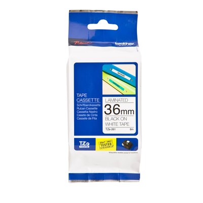 Labeltape Brother P-touch TZe-261 standaard 36mm zwart op wit