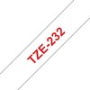 Labeltape Brother P-touch TZe-232 standaard 12mm rood op wit foto