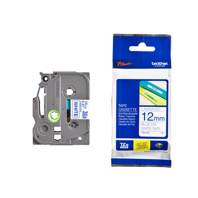 Ruban de lettrage Brother P-Touch TZe-233 standard 12mm bleu sur blanc