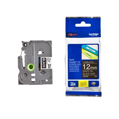 Ruban de lettrage Brother P-Touch TZe-335 standard 12mm blanc sur noir