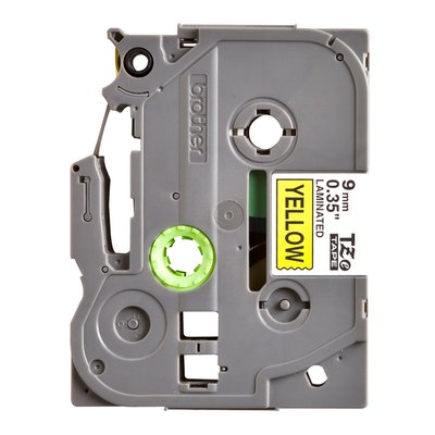 Ruban de lettrage Brother P-Touch TZe-621 standard 9mm noir sur jaune