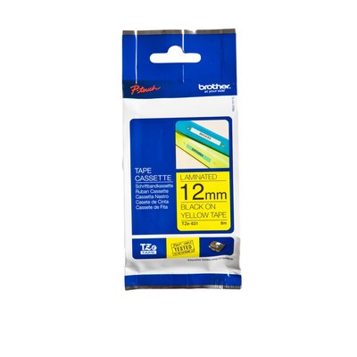 Labeltape Brother P-touch TZe-631 standaard 12mm zwart op geel