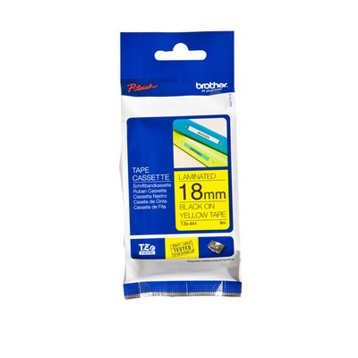 Labeltape Brother P-touch TZe-641 standaard 18mm zwart op geel