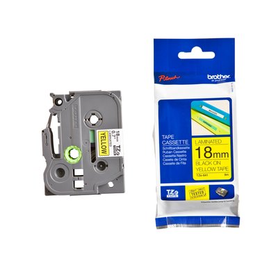 Labeltape Brother P-touch TZe-641 standaard 18mm zwart op geel