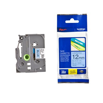 Ruban de lettrage Brother P-Touch TZe-531 standard 12mm noir sur bleu