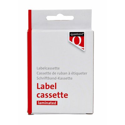 Labeltape Quantore TZe-231 12mmx8m zwart op wit