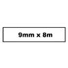 Labeltape Quantore TZe-221 9mmx8m zwart op wit foto