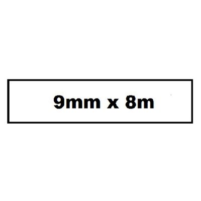 Labeltape Quantore TZe-221 9mmx8m zwart op wit