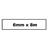 Labeltape Quantore TZe-211 6mmx8m zwart op wit foto