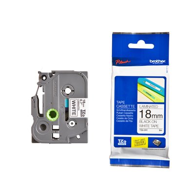 Labeltape Brother P-touch TZe-241 standaard 18mm zwart op wit