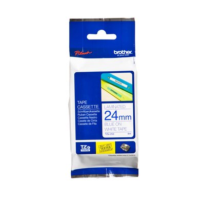 Labeltape Brother P-touch TZe-253 standaard 24mm blauw op wit
