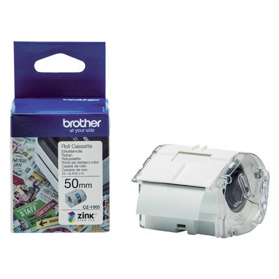 Etiket Brother CZ-1005 multifunctioneel 50mm 1 rol á 5m wit