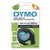 Ruban Dymo LetraTag métallique 12mm noir sur argent